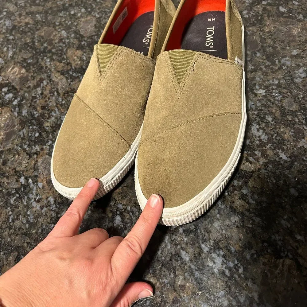 Tom’s Alpargata Terrain Men’s Sneakers Shoes Suede Slip On Olive 10
